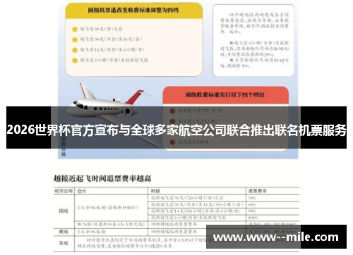 2026世界杯官方宣布与全球多家航空公司联合推出联名机票服务